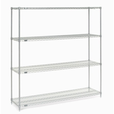 Chrome Wire Shelving, 72W X 24D X 74H